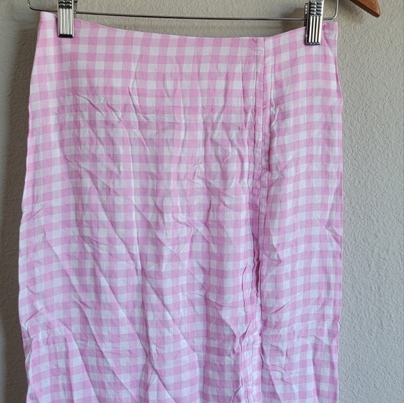 VDM The Label Pink Gingham Cinch Coverup Skirt - Picture 4 of 5